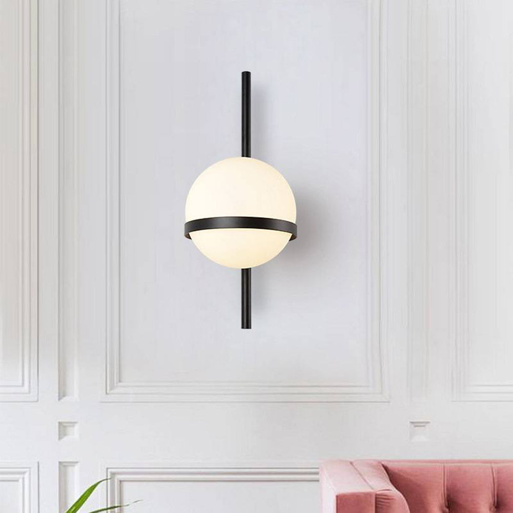 Ray Moderne Globe Solar-Außenwandleuchte mit Pflanztopf – Schwarz/Weiß