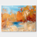 Abstrakte Wandkunst – Landschaftsdekor im Impasto-Herbststil