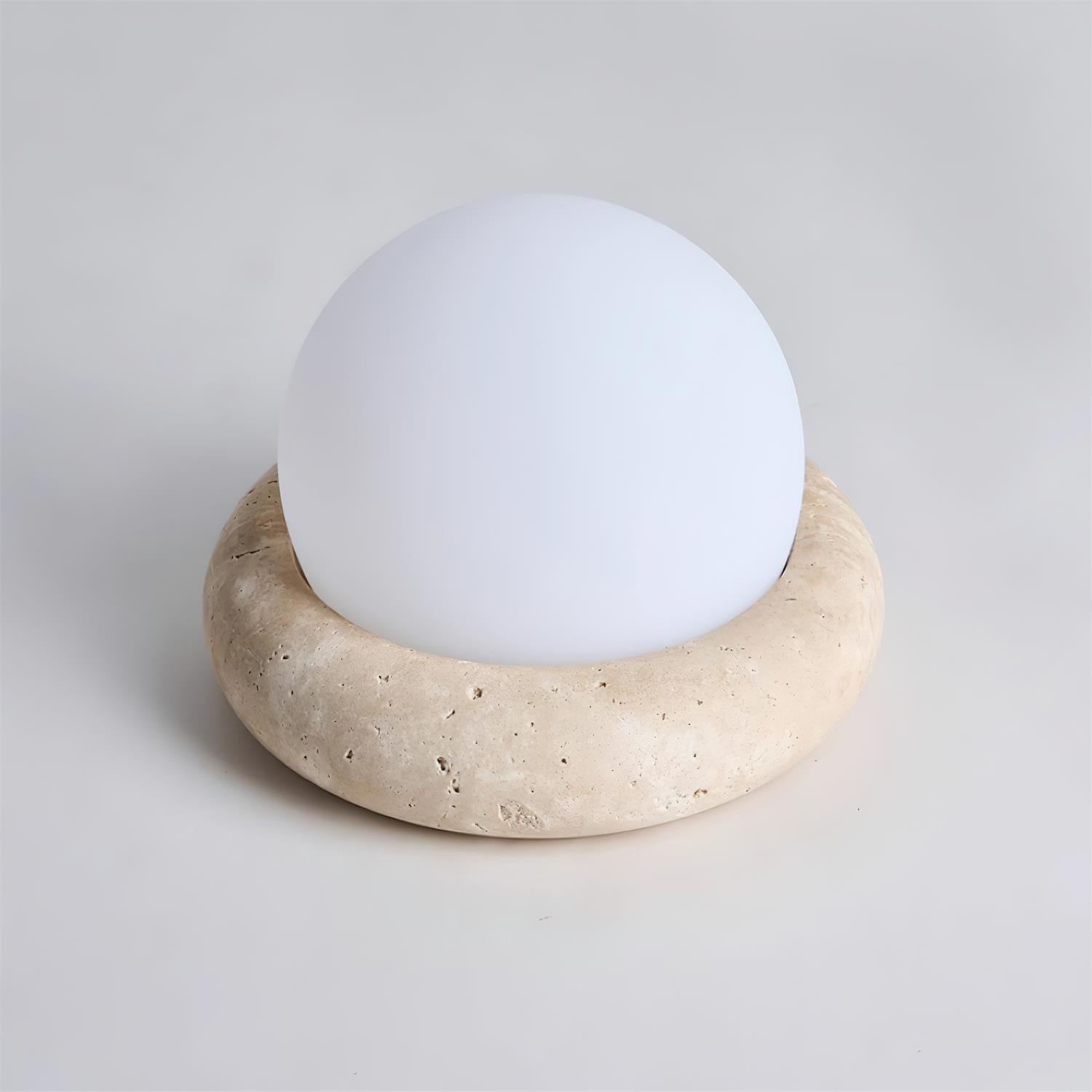 Riita Travertin-Globus-Tischleuchte – Mini Maga